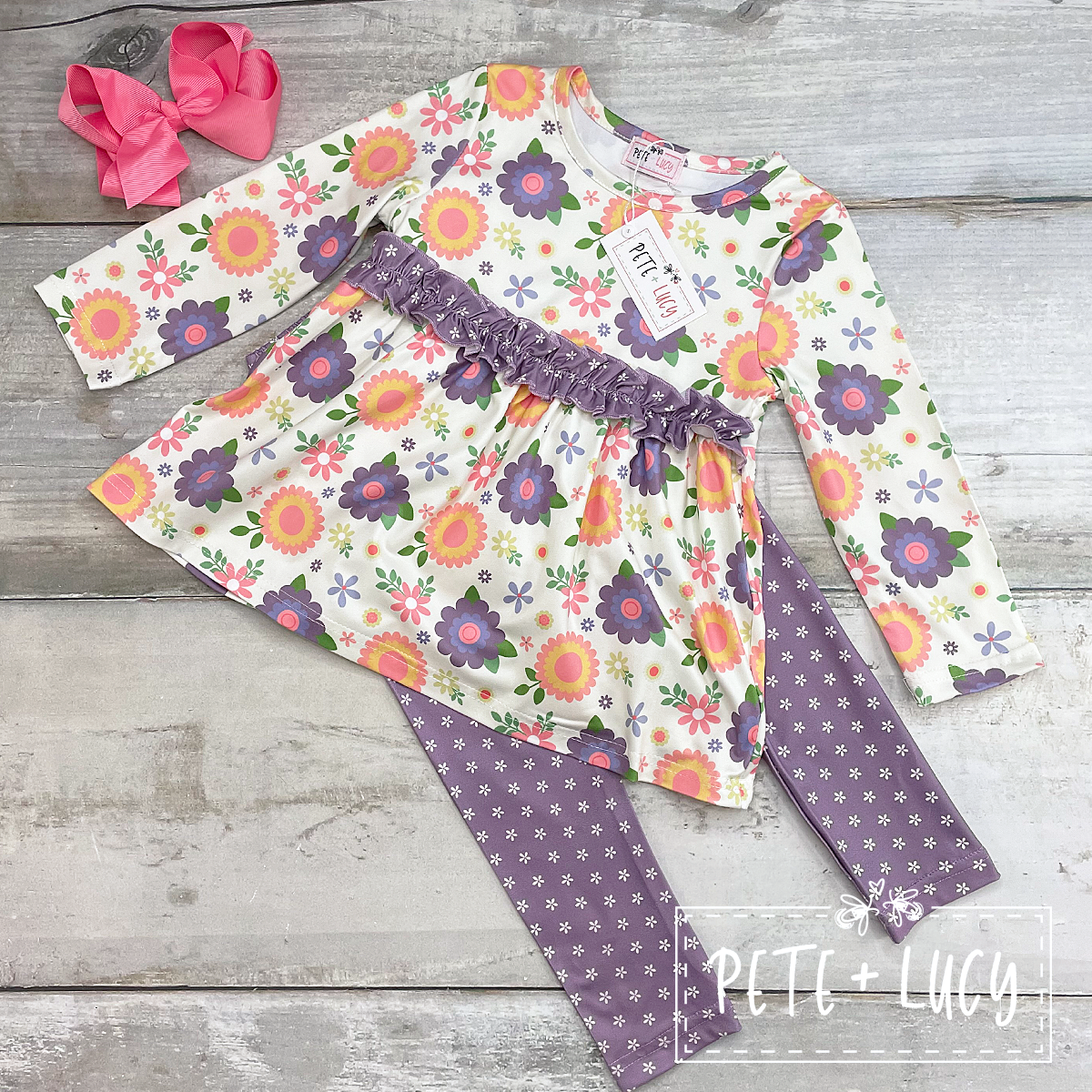 Wendy Purple Flowers Pant Set