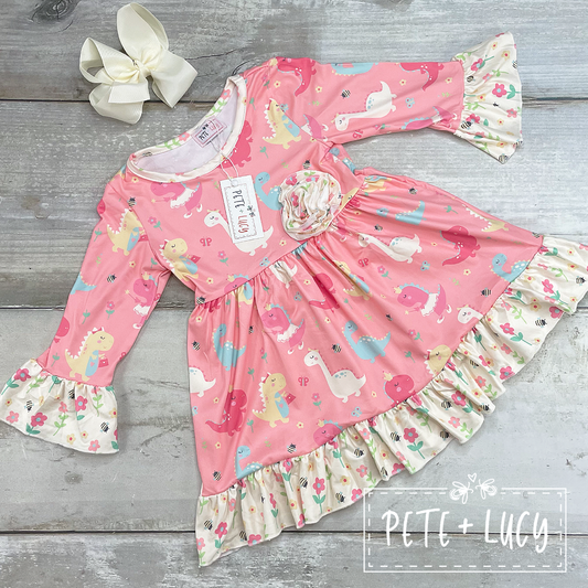 Darling Dinos Long Sleeve Dress